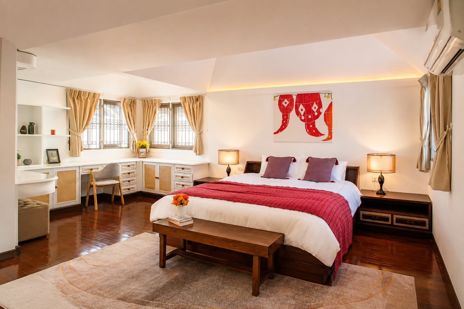 Spacious primary bedroom